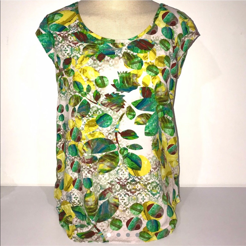 Jams World Lemon Drop Pattern Cap Sleeve Shirt